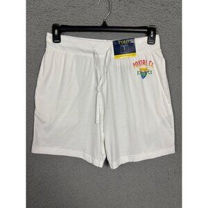 Polo Ralph Lauren Men's Logo White Comfort Sleep Shorts 6" Inseam Medium NWT'S.